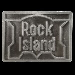 Rock Island Belt Buckle Vintage Eagle Foundry Products‎ Metal USA Made